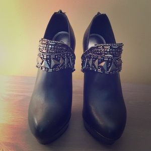 🌷Baker | Black Clarissa Leather Stiletto Booties